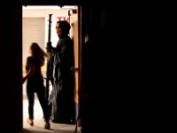 Old Rochester Regional High School senior Shane DeSousa, 18, is dressed like the grim reaper, welcoming students into the school auditorium for a presentation highlighting the fact that someone is killed or seriously injured every 15 minutes in an alcohol related crash in the United States.    PETER PEREIRA/THE STANDARD-TIMES/SCMG